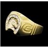 Image 2 : 14KT Yellow Gold Men's Horseshoe Ring