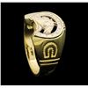 Image 4 : 14KT Yellow Gold Men's Horseshoe Ring