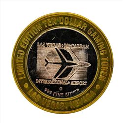 .999 Silver McCarran International Airport $10 Casino Gaming Token Limited Editi