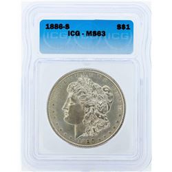 1886-S $1 Morgan Silver Dollar Coin ICG MS63