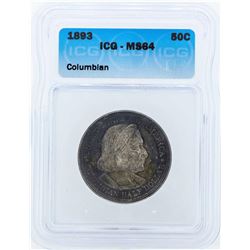 1892 Columbian Centennial Commemorative Half Dollar Coin ICG MS64