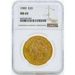 1900 $20 Liberty Head Double Eagle Gold Coin NGC MS65