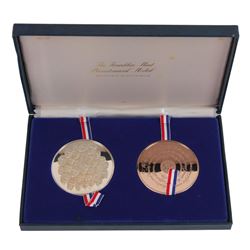 Set of 2 Silver and Bronze Franklin Mint Bicentennial Medals