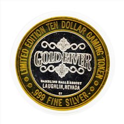 .999 Silver Gold River Gambling Hall and Resort $10 Casino Gaming Token Limited