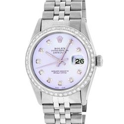 Rolex Mens Stainless Steel 1.00ctw Diamond Datejust Wristwatch