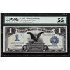 Image 1 : 1899 $1 Black Eagle Silver Certificate Note PMG About Uncirculated 55