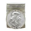 Image 1 : Roll of (20) 1963 Brilliant Uncirculated Franklin Half Dollar Coins