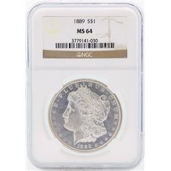 1889 $1 Morgan Silver Dollar Coin NGC MS64