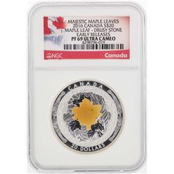 2016 Canada $20 Maple Leaf Drusy Stone Silver Coin NGC PF69 Ultra Cameo