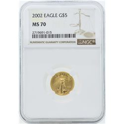 2002 $5 American Gold Eagle Coin NGC MS70