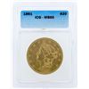 Image 1 : 1861 $20 Liberty Head Double Eagle Gold Coin ICG MS60