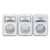 Image 1 : Lot of (3) 2005-2007 $1 American Silver Eagle Coins NGC MS69