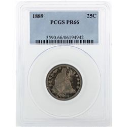 1889 Liberty Quarter Dollar Coin PCGS PR66