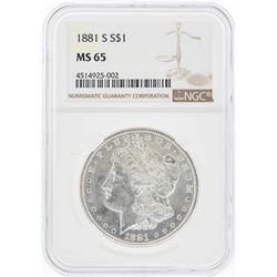 1881-S $1 Morgan Silver Dollar Coin NGC MS65