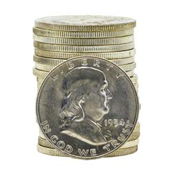Roll of (20) 1954-D Brilliant Uncirculated Franklin Half Dollars
