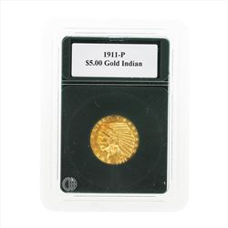 1911-P $5 Indian Head Half Eagle Gold Coin
