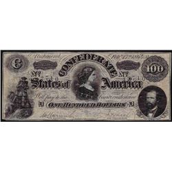1864 $100 The Confederate States of America Note