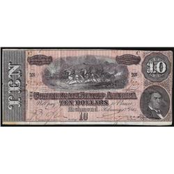 1864 $10 The Confederate States of America Note