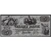 Image 1 : 1856 $5 The Valley Bank of Maryland Obsolete Bank Note
