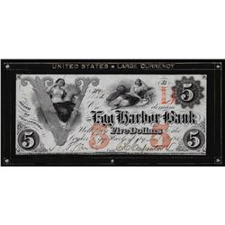 1864 $5 Egg Harbor Bank New Jersey Obsolete Currency Note