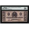 Image 1 : 1862 $1 Confederate States of America Note PMG Choice AU58