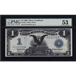 1899 $1 Black Eagle Silver Certificate Note PMG About Uncirculated 53