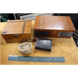 Lot Vintage Wood Boxes and Containers (4)