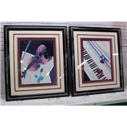 Pair of Framed Music Related Hanging Photos (23” x “27.5”