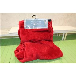 Soft Red Micro Velour Throw Blanket