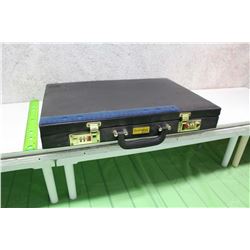 Leather Briefcase With Locked Clasps