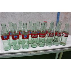 Lot of Collectible Limited Time Run Coke Bottles With Regular Bottles (15)