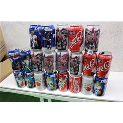 Lot of Don Cherry, Hockey Themed Cans (Coke, Pepsi, Molson)(21)