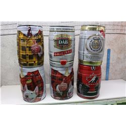 Assorted Bubba Cans (6) (Don Cherry, Team Canada, Dab, Warsteiner)