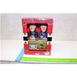 Genuine Hand Crafted Black Hawk Broadcaster Bobble Heads