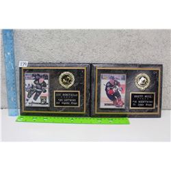 Hockey Card Plaques (Brett Hull, Luc Robitalle)