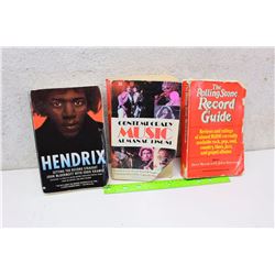 Lot of Music Related Books (Hendrix, Contemporary Music Almanac 1980-81, The Rolling Stone Record Gu