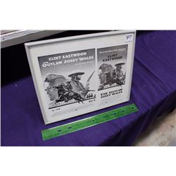 Clint Eastwood “The Outlaw Jocey Wales” Original Framed Ad slick (1976)