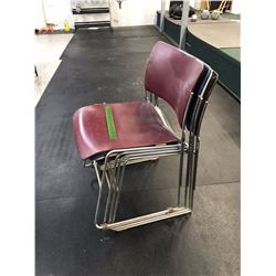 Lot of Metal Framed Stackable Seats (4)