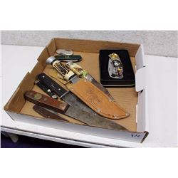 Lot of Knives (Hunting Knife, Pairing Knife, Pocket Blade, Etc;)