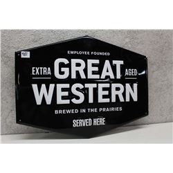 Metal Great Western Beer Sign
