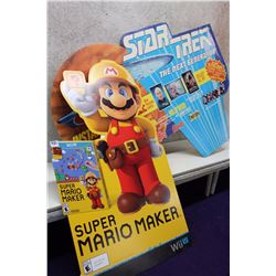 Mario Maker and Star Trek The Next Generation Cardboard Cut Out Advertisements