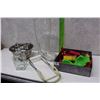 Image 1 : Lot of Misc (Cookie Cutters &/or PlayDoh Cutters, Glass Boot, Metal Bowl, etc;)