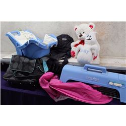 Lot of Baby Carriers (Bag, Floaty, Port-A-Swing, Stuffed Bear & Ghost)