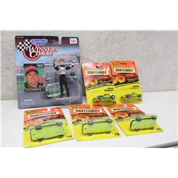 Starting Lineup Winner’s Circle NASCAR Figure (Bobby Labonte) & Matchbox #78 Ferrari Models (5)