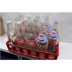 Lot of 1 Litre Coke & Pepsi Glass Bottles (13)