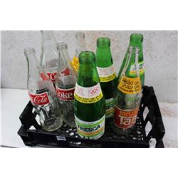 Lot of Assorted Soda Glass Bottles (8)(Cola Tab, Fresca & Coke)