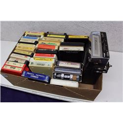 Lot of 8 Tracks & 8 Tracks Car Radio (Not Tested)