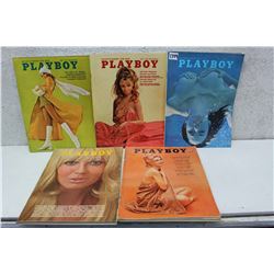 Lot of Playboy Magazines (5)(Various Dates 1963-70)