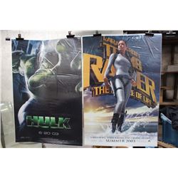 Lot of Movie Posters (2)(Hulk & Lara Croft-Tom Raider-The Cradle of Life)