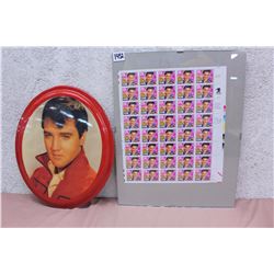Lot of Elvis Stamps(40) & Elvis Oval Picture